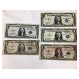 (5) 1935 $1 Silver Certificates