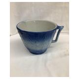 Blue & White Stoneware "Cup" w/ Design, 5 1/4"T,
