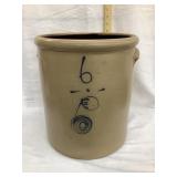 Red Wing 6 Gal. Salt Glazed Crock w/ Single P w/