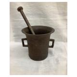 Cast Iron Mortar & Pestle, 5"T