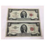 1953 & 63 Red Seal $2 Bills