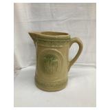 Green & Cream Stoneware Pitcher w/ Cows, 8"T, Rim