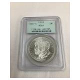 1881 S Morgan Silver Dollar, MS 64