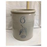 Union/Red Wing Stoneware 6 Gal. Crock w/ Birch