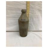 Salt Glazed "Prentiss" Stoneware Beer Bottle,