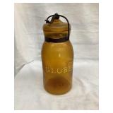 Globe Amber Qt. Fruit Jar w/ Swirls, Wire Locking