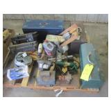 Pallet of Misc. incl. (3) Tool Boxes, Cement