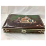 Metal Cigar Humidor, 9 3/4"L, 2 1/2"T, 6"D