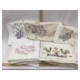 (5) Sets of Hand Stitched Embroidered Dish