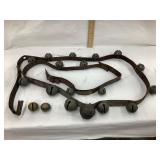 String of Vintage Brass Sleigh Bells, 1 1/4"-2",
