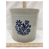 1Gal. Stoneware Crock W/ Flower Design,