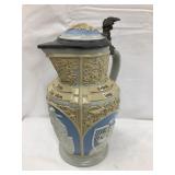 Villeroy & Boch Mettlach Ornate Lidded Pitcher w/