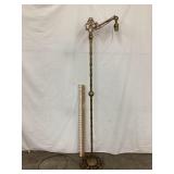 Ornate Floor Lamp w/ Cast Iron Base & Top, Metal