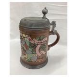 Gerz West Germany Lidded Numbered Stein, 8"T