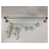 (2) Vintage Towels Bars, (1) Glass, 24 1/2" & 17