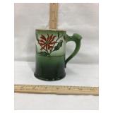 Haynes Ware Hand Painted Poinsettia Mug, Handle