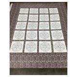 Hand Stitched Embroidered Quilt, Some Fading,