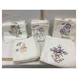 (5) Sets of Hand Stitched Embroidered