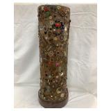 Tramp Art Stoneware Sewer Pipe Memory Jar Umbrella