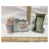 (2) Made in Germany Ceramic "Pig Scenes"
