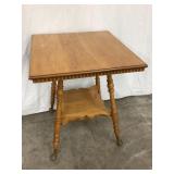Ornate Wood Parlor Table w/ Iron Claw Ball Feet,