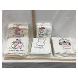 (5) Sets of Hand Stitched Embroidered Dish Towels