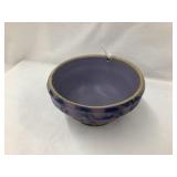 Small Hanging Stoneware Bowl w/ Ornate Glaze,