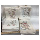 (4) Sets of Hand Stitched Embroidered Day of the