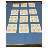 Hand Stitched Embroidered Quilt, 89"x107"