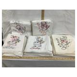 (5) Sets of Hand Stitched Embroidered Day of the