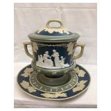 Very Ornate Mettlach Soup Tureen w/ Charger,