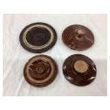 (4) Stoneware Lids incl. Canning Jar Lid, Some