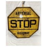 Arterial Highway STOP Sign, Embossed Steel,