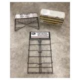 (2) Metal Display Rakes w/ Sign Toppers, Incl.