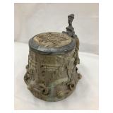 Early Mettlach Lidded Stein w/ Applied