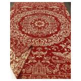 Dated 1858 Red & White Woven Coverlet, Holes,