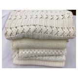 (5) Vintage Afghans, Various Sizes, Some Stains,