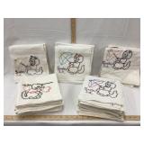 (5) Sets of  Hand Stitched Embroidered