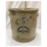 Monmouth Pottery 5 Gal. Salt Glazed Stoneware