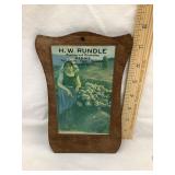 H.W. Rundle, Sumner Iowa Adv. Wooden Plaque, 7