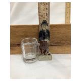 Charlie Chaplin Glass Toothpick Holder, 3 1/2"T,