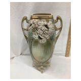 Ornate Royal Nippon Hand Painted 2 Handled Vase,