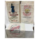 (3) Brightlyt Colored Flour Sacks