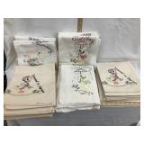 (5) Sets of Hand Stitched Embroidered Day of the