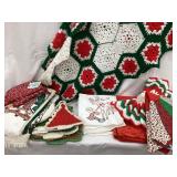 Vintage Crocheted Christmas Tree Skirt (Stains),