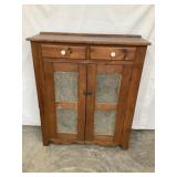 Primitive Walnut Pie Safe w/ (4) Punched Tin