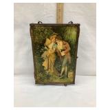 Ornate Victorian Brass Framed Tri-Fold Mirror w/