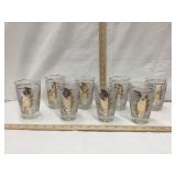 Vintage (8) Drinking Glasses, 4 3/4" T