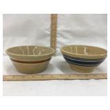 (2) Yellow Ware Bowls, 6" D