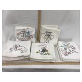 (5) Sets of Hand Stitched Embroidered Cat &